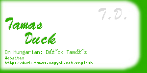 tamas duck business card
